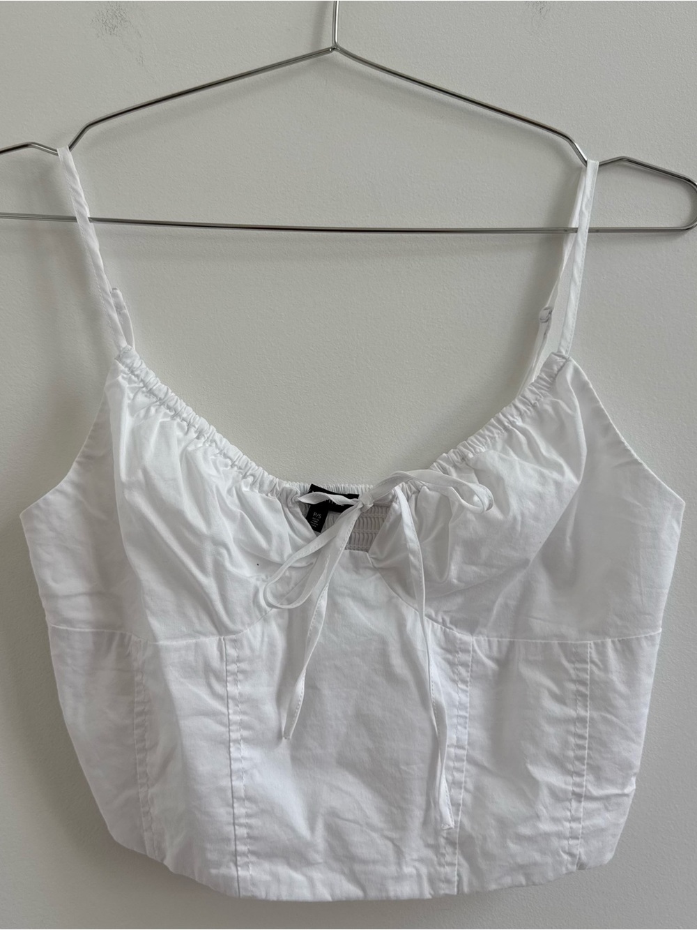 Dynamite White Cropped Tie-Front Cami